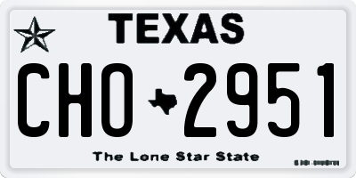 TX license plate CHO2951