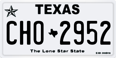 TX license plate CHO2952