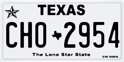 TX license plate CHO2954