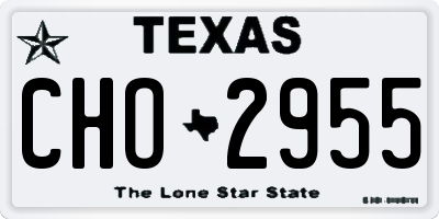 TX license plate CHO2955