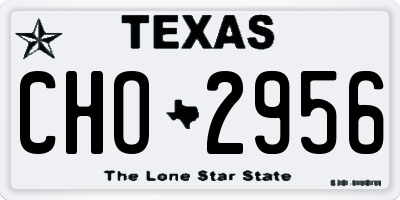 TX license plate CHO2956