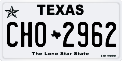 TX license plate CHO2962