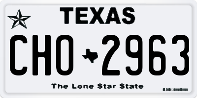 TX license plate CHO2963