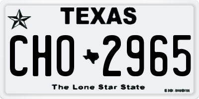 TX license plate CHO2965