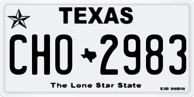 TX license plate CHO2983