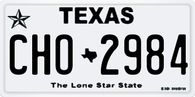 TX license plate CHO2984
