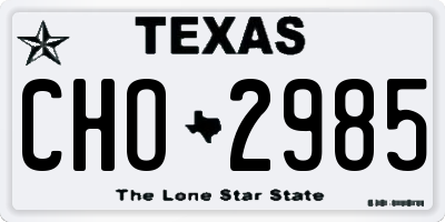 TX license plate CHO2985