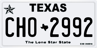 TX license plate CHO2992