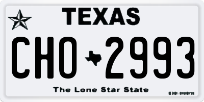 TX license plate CHO2993