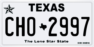 TX license plate CHO2997