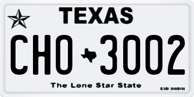 TX license plate CHO3002