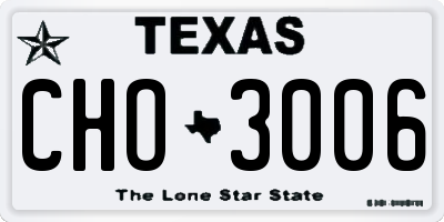 TX license plate CHO3006