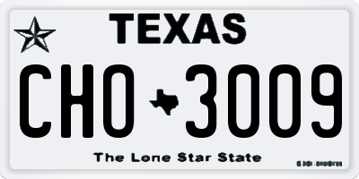 TX license plate CHO3009