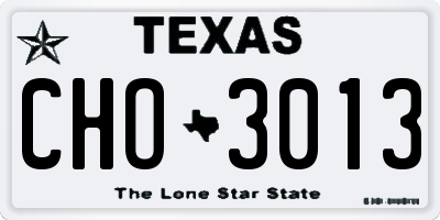 TX license plate CHO3013