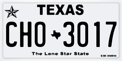 TX license plate CHO3017