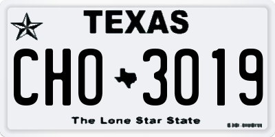 TX license plate CHO3019