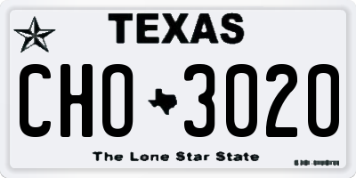 TX license plate CHO3020