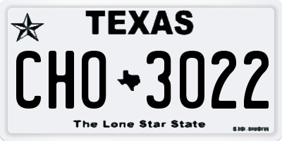 TX license plate CHO3022
