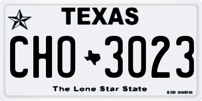 TX license plate CHO3023