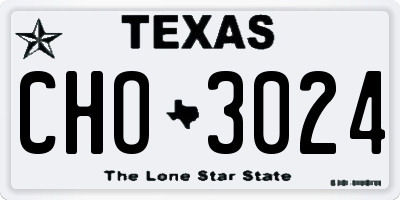 TX license plate CHO3024