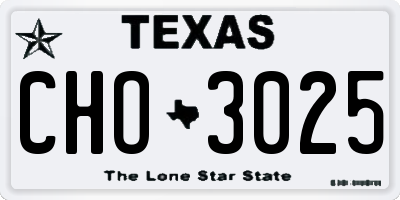 TX license plate CHO3025