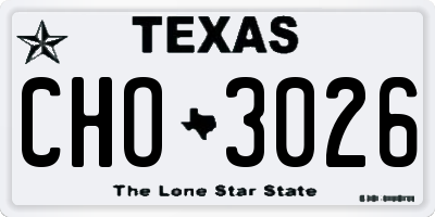 TX license plate CHO3026