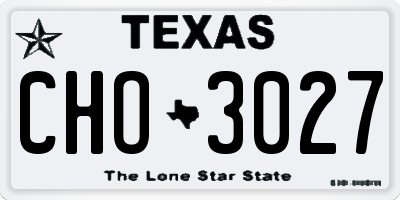 TX license plate CHO3027