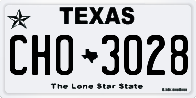 TX license plate CHO3028