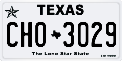 TX license plate CHO3029