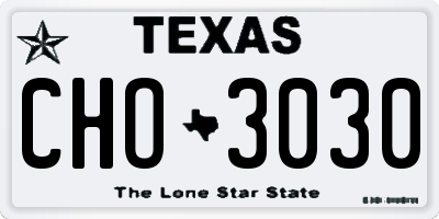 TX license plate CHO3030