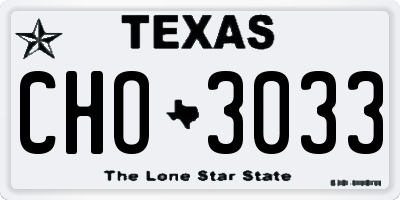 TX license plate CHO3033