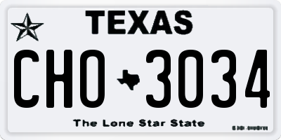 TX license plate CHO3034