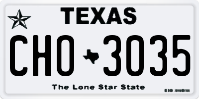 TX license plate CHO3035