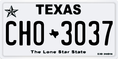 TX license plate CHO3037
