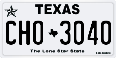 TX license plate CHO3040