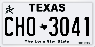 TX license plate CHO3041