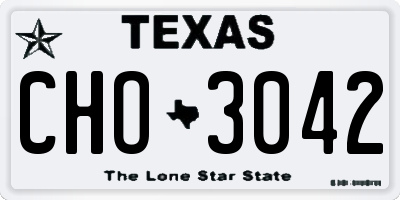 TX license plate CHO3042