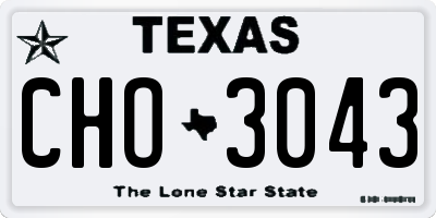 TX license plate CHO3043