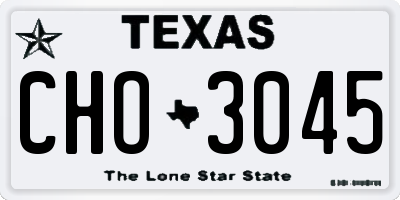TX license plate CHO3045