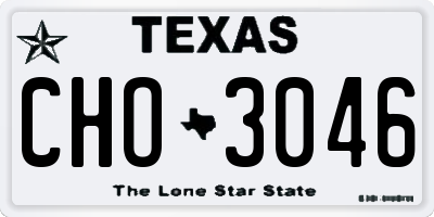 TX license plate CHO3046