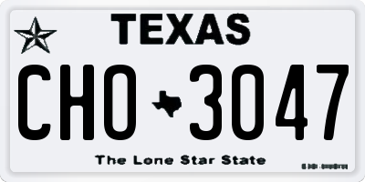 TX license plate CHO3047