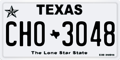 TX license plate CHO3048