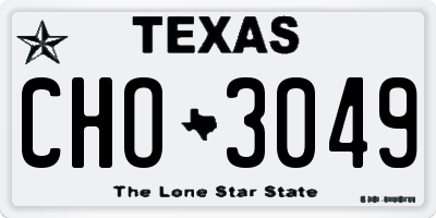 TX license plate CHO3049