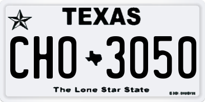 TX license plate CHO3050