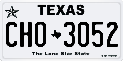 TX license plate CHO3052