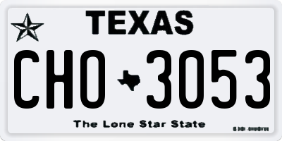 TX license plate CHO3053