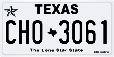 TX license plate CHO3061