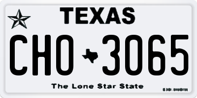 TX license plate CHO3065