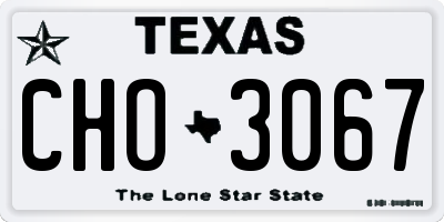 TX license plate CHO3067