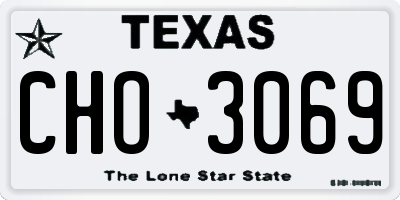 TX license plate CHO3069